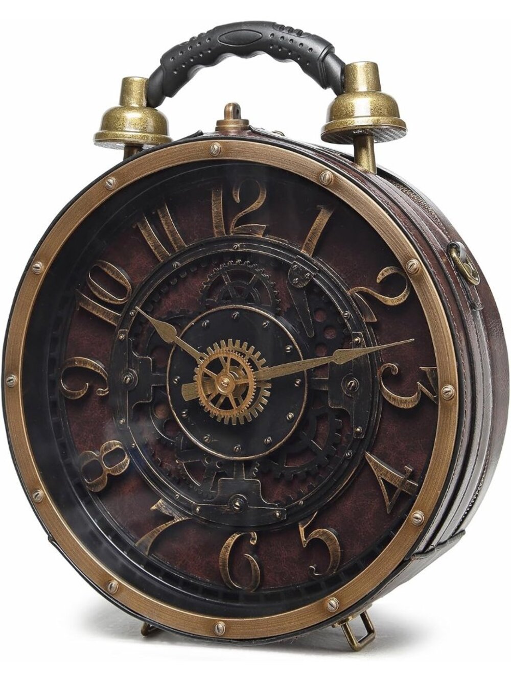 Women's Coffee Novelty Clock Purse Steampunk Luxurious Surface Crossbody Bags